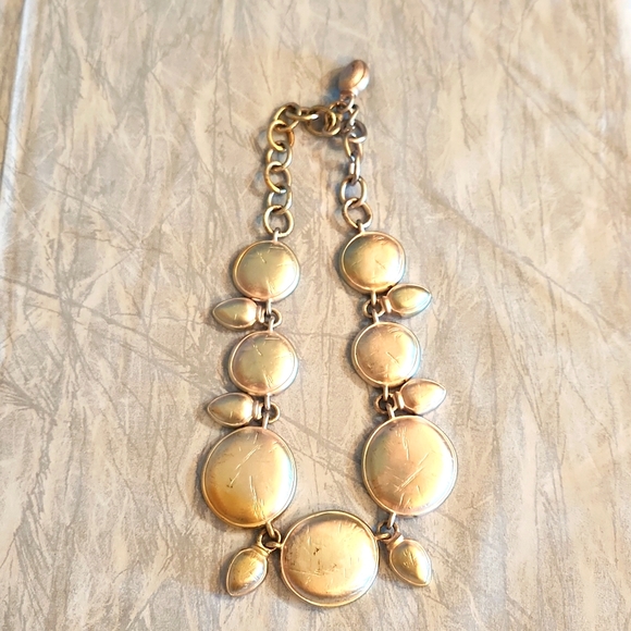 Liz Claiborne Silver Tone Circle Link Necklace - Picture 1 of 4